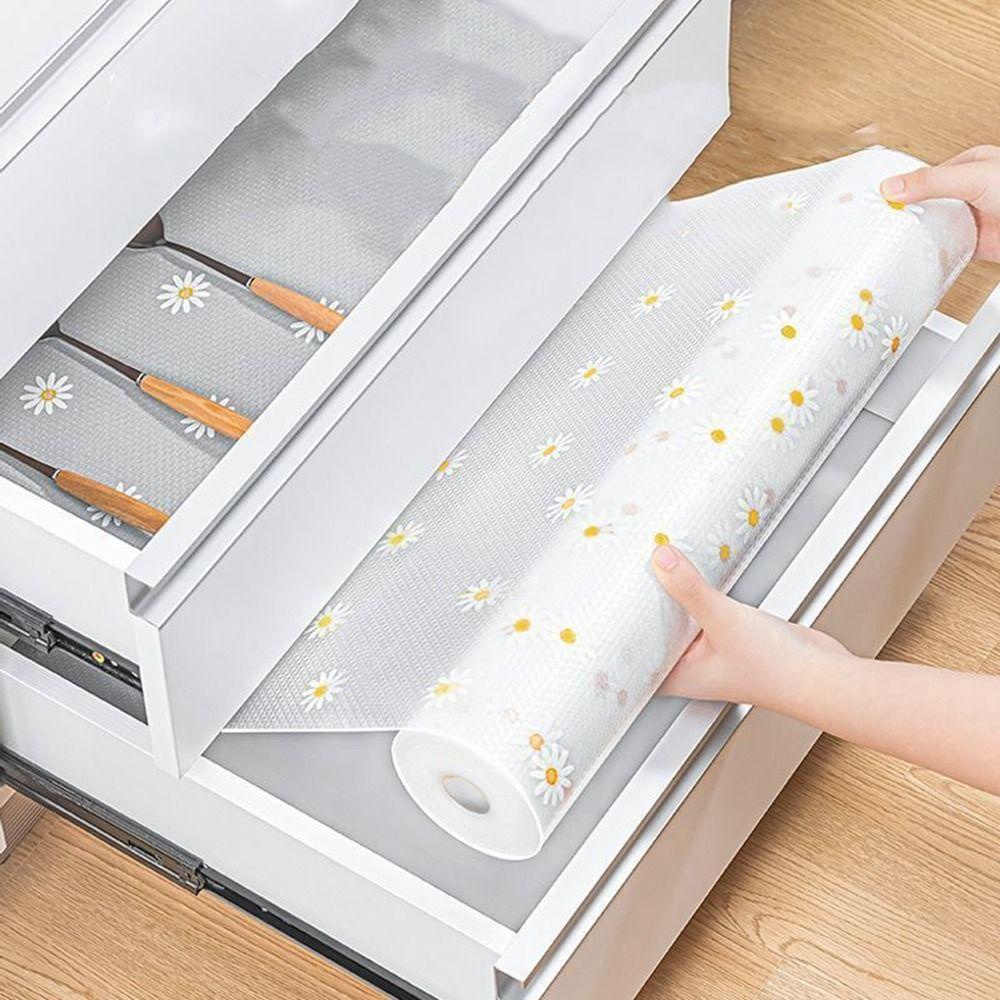 [Elegan] Tatakan Closet Anti Air Minyak Anti Lembab Gadget Dapur Daisy Jamur Alas Lemari