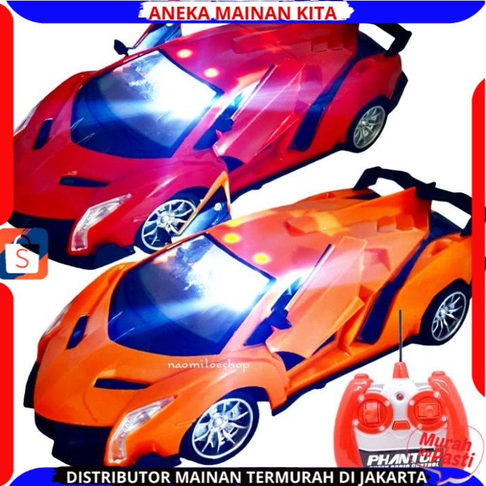 Mainan Anak Mobil Remote Control Sport Car Buka Pintu Balap Racing Berlampu Racing