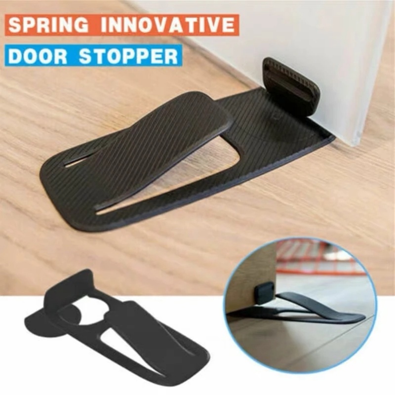 1set Baru Universal Hitam Kreatif Musim Semi Tak Terlihat Door Stopper Stick Aman Sederhana Anti-Jatuh Dengan Baik Pintu Terbuka Wedge Holder