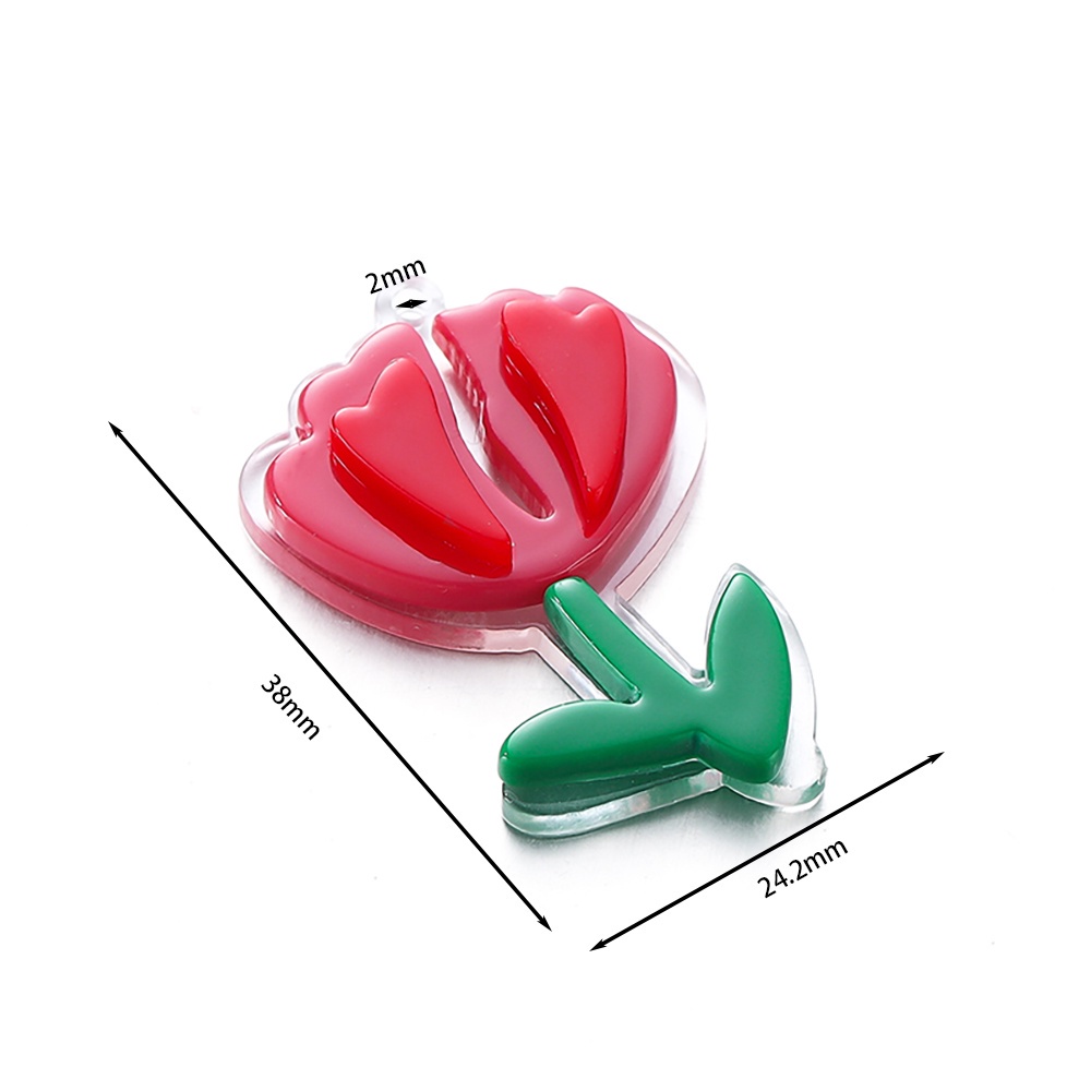 St kunkka 4/10Pcs Timbul Tiga Lapis Tulip Liontin Papan Akrilik Liontin Bunga Tulip Dapat Digunakan Untuk Membuat Perhiasan DIY Kalung Gelang Kunci Liontin Ponsel Pendant