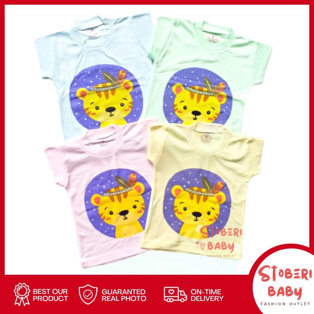 stoberi baby - KAOS ONECK MOTIF WARNA ANAK kaos dalam oblong anak laki2 dan perempuan newborn-4thn