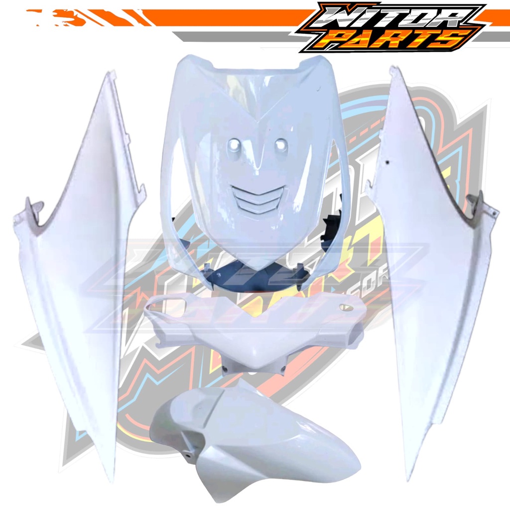 ECERAN SATUAN Full Set Cover Body Halus Honda Beat Karbu 2008 2009 2010 Putih / Body Halus Beat Karb