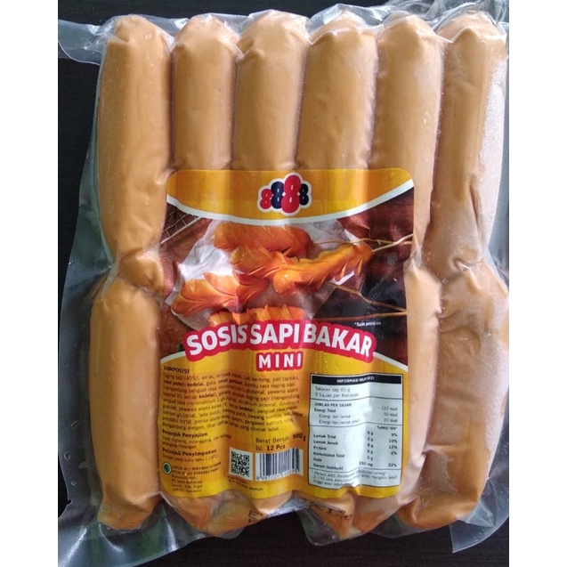 

Sosis Bakar Sapi isi 12 batang merk 8888