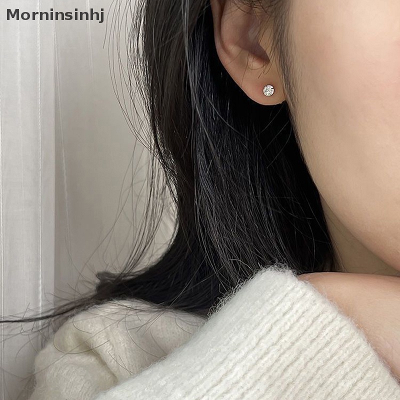 Mornin 1pasang 3/4/5mm Crystal Zircon Ear Studs Earrings Untuk Wanita Stainless steel Tulang Rawan Helix Telinga Tulang Kuku Telinga Perhiasan Hadiah id