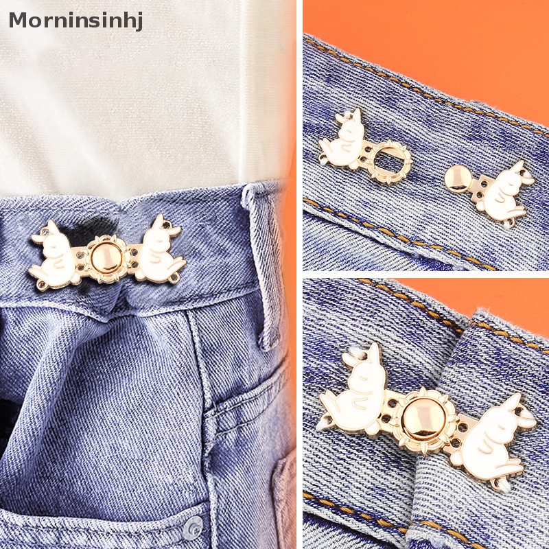 Mornin Jeans Waist Buckle Waist Closing Mengencangkan Pinggang Kancing Detachable Metal Pin Adjustable Waist Clip Hiasan Pinggang Kancing Rok Jeans Aksesoris Pakaian id