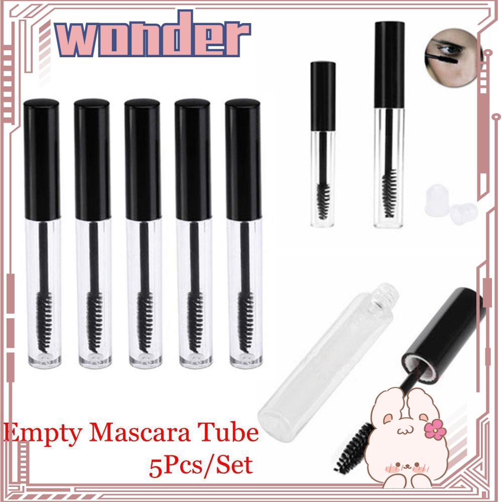 Wonder 5pcs/10ml Tabung Maskara Dengan Sikat Bulu Mata Wadah Kosong Kosmetik DIY Yang Bermanfaat