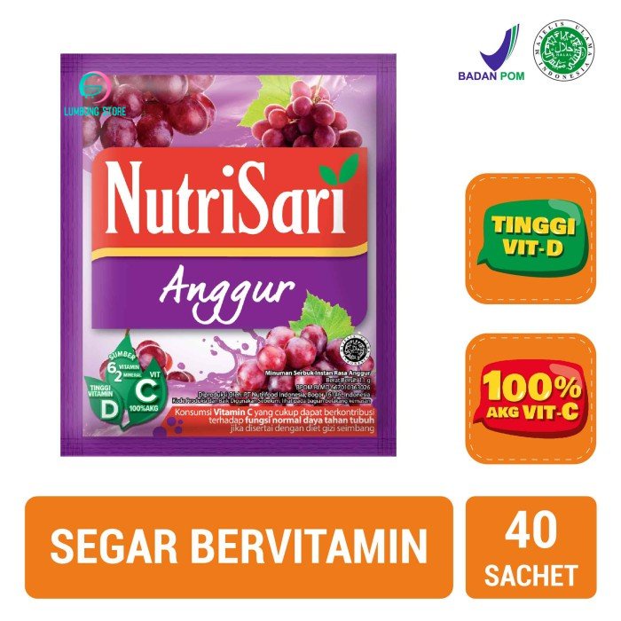 

NutriSari Anggur (40 Sch) - Minuman Buah Vitamin C Vitamin D