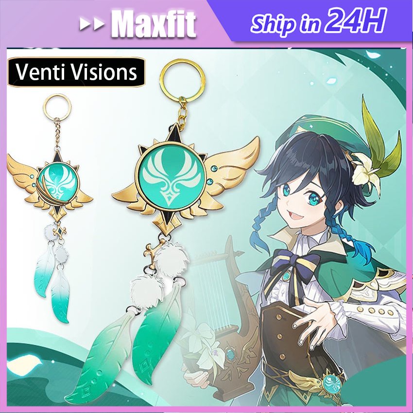 Gantungan Kunci Genshin Impact Venti Keychain Luminous Anime Genshin Impact Glow In The Dark