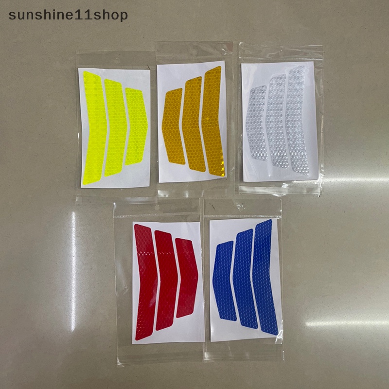 Sho 3Pcs Stiker Motor Reflektif Peringatan Trapesium Arrow Tail Fender Tape N