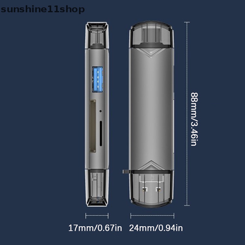 Sho 6in1 USB 3.0 Card Reader SD TF Card USB Flash Drive OTG Adapter Converter N