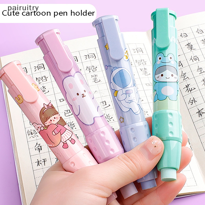 Prt 3pcs /set Pen Eraser Retractable Press Crumb-free Pensil Karet Koreksi Perlengkapan Alat Tulis Sekolah Erasers Soft Art Pen Eraser PRT