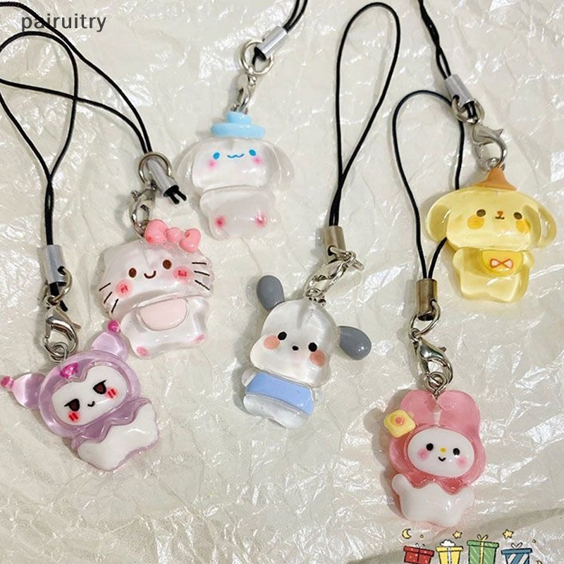 Prt Kawaii Sanrio Kuromi Lanyard My Melody Cinnamoroll Siswa Kecantikan iPhone Phone Case Ransel Boneka Liontin Pesona Mainan Gadis Hadiah PRT