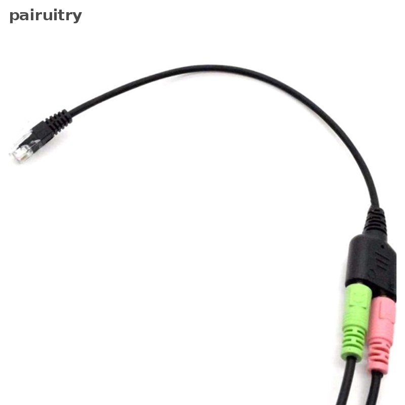 Prt Kabel Dual 3.5MM Ke RJ9 Komputer PC Headset Earphone Ke Telepon Adaptor Kepala Headphone Converter Jack Adapter Convertor RJ-9 PRT