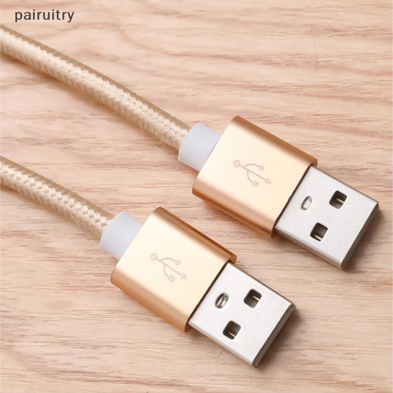 Prt Double USB to USB Extension male-to-male-to-duplicate Cable Kabel Data Hard Disk Untuk TV Box PC Radiator SSD Laptop Mobil Kabel USB PRT