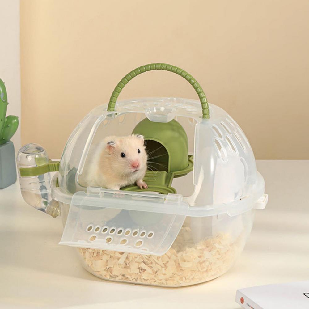 JEROMY Kandang Hamster Portable Awet Kecil Aksesoris Hewan Peliharaan Plastik Untuk Tikus Marmut Anti Lolos Hamster Carrier Box