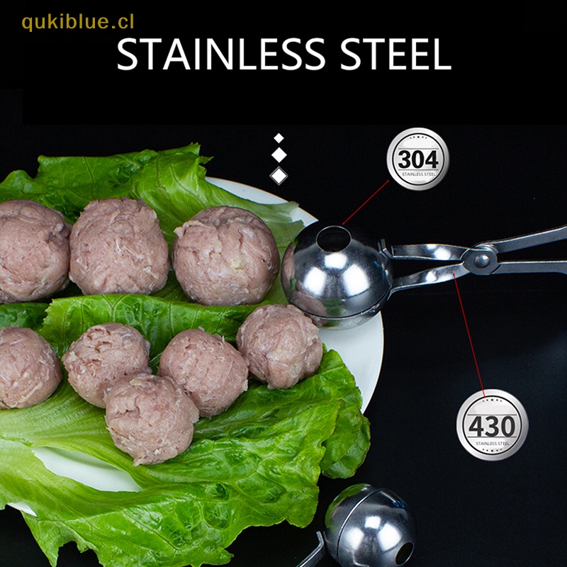 Qukiblue 1PC Alat Pembuat Bakso Dapur Stainless Steel Non Bakso Klip Aksesoris cl