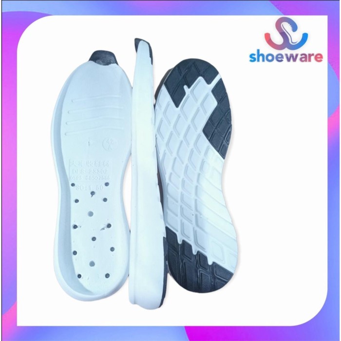 outsole sepatu sol outsol sport running black and white 42