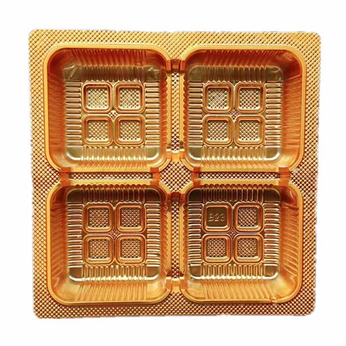 Tray Mika Kue Bulan model sekat 4 / tatakan mooncake 205/ tray kue