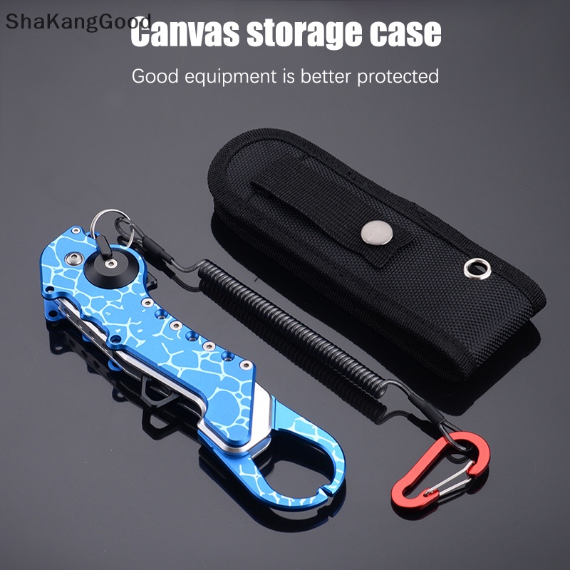 Selip Baru Collapsible Fishing Grip Aluminium Alloy Fish Lip Grip Fish Hook Controller Adjustable Dengan Cincin Sambung Alat Pancing SKK