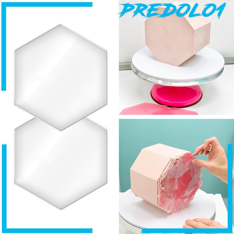 [Predolo1] 2x Base Smoother Perlengkapan Dekorasi Kue Cake Disk Akrilik Nyaman Bening