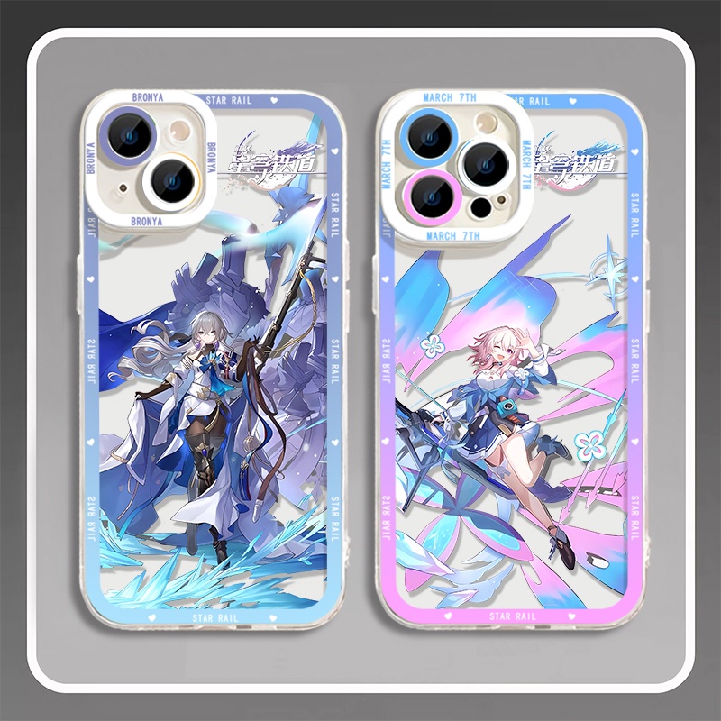 IPHONE Honkai Star Rail Himeko Blonia Soft Phone Case Kompatibel Untuk Iphone14 11 13 12 Pro Max XS XR X8 7 6S Plus Mini Maret 7th Casing Transparan TPU Silikon Shockproof Cover