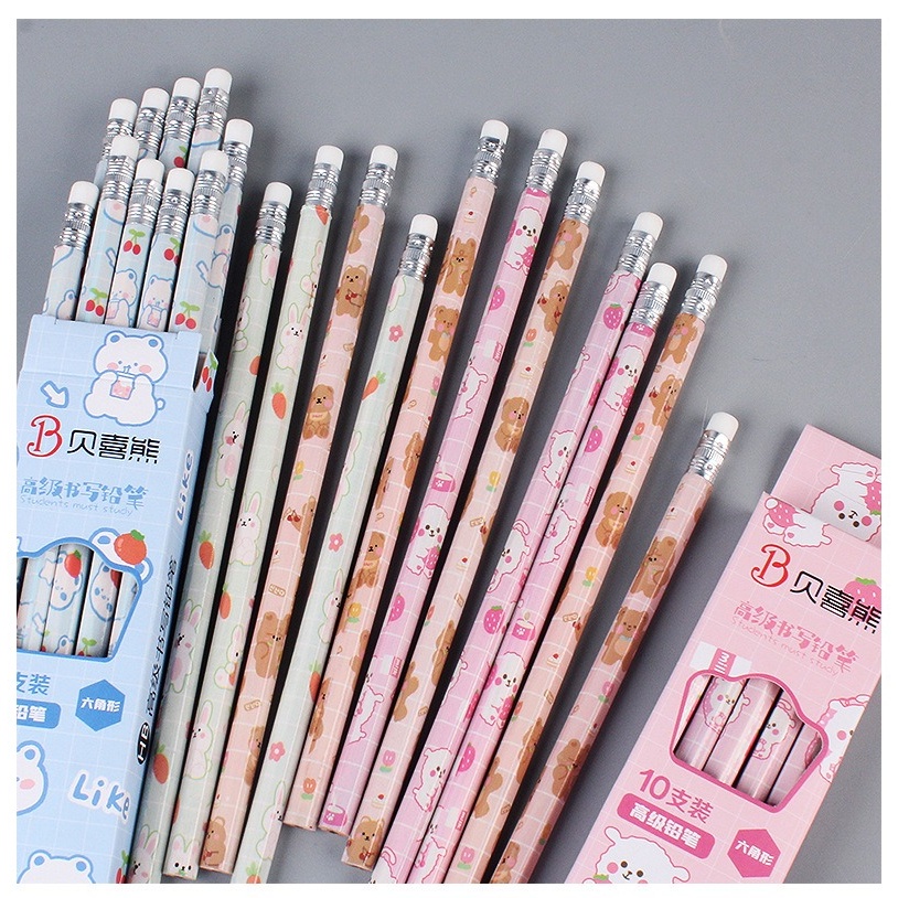 10pcs Pensil HB Pencil Tulis Kotak OSM-ST0374