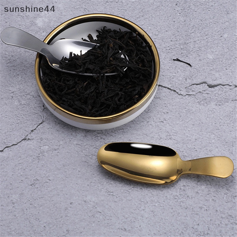 Sunshine Sendok Stainless Steel Mini Bumbu Dapur Bumbu Sendok Gula Teh Kopi Sendok Gagang Pendek Kayu Anak Sendok Gadget Dapur ID