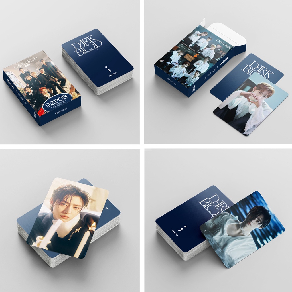 92pcs /box EN-HYPEN Album DARK BLOOD Stiker Photocards Lomo Card ENHYPEN Kpop Postcards Pasta