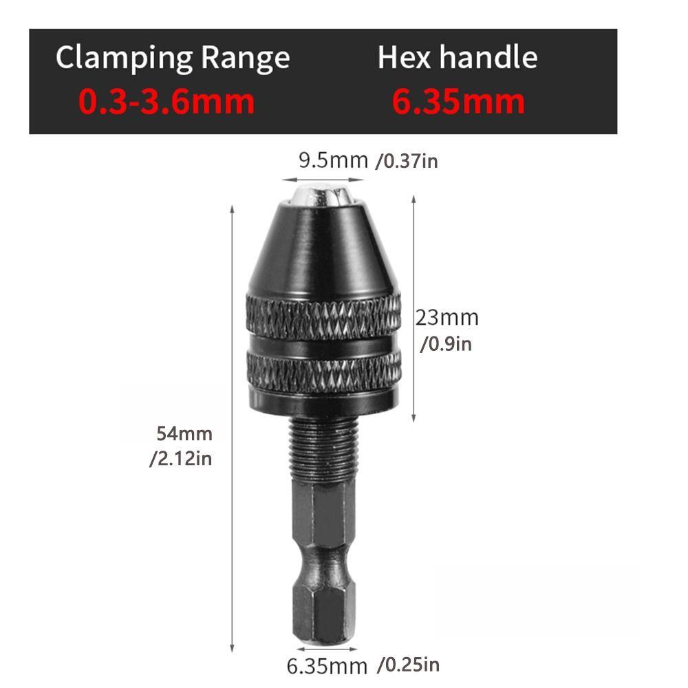 Jeromy Drill Chuck 0.3 8.0 6.35mm Alat Listrik Perlengkapan Aksesary Listrik Micro Motor Konversi Mata Bor Adapter Impact Driver