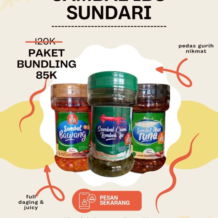 

Bundling Paket Sambal Tuna - Cumi - Bawang - Dapur Ibu Sundari -DIS04