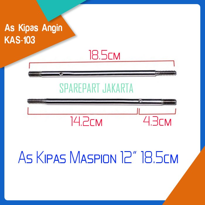 Komponen Sparepart As Dinamo Kipas Maspion 12 inch ( 18.5 cm )