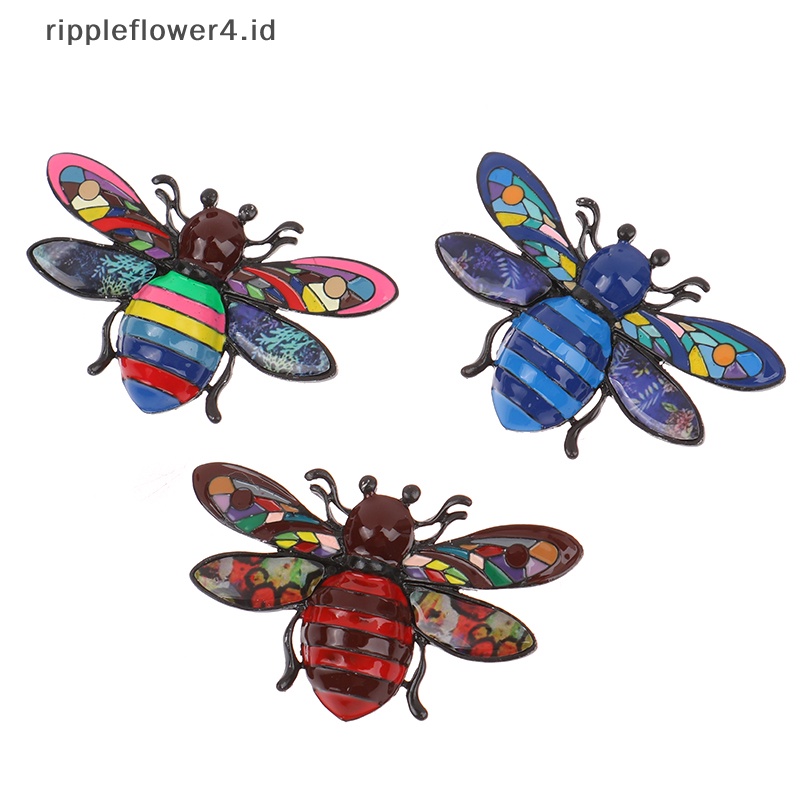 {rippleflower4.id} Enamel Honeybee Bros Untuk Wanita Warna-Warni Serangga Pin Lencana Perhiasan Gaya Kartun Aksesoris Hadiah~