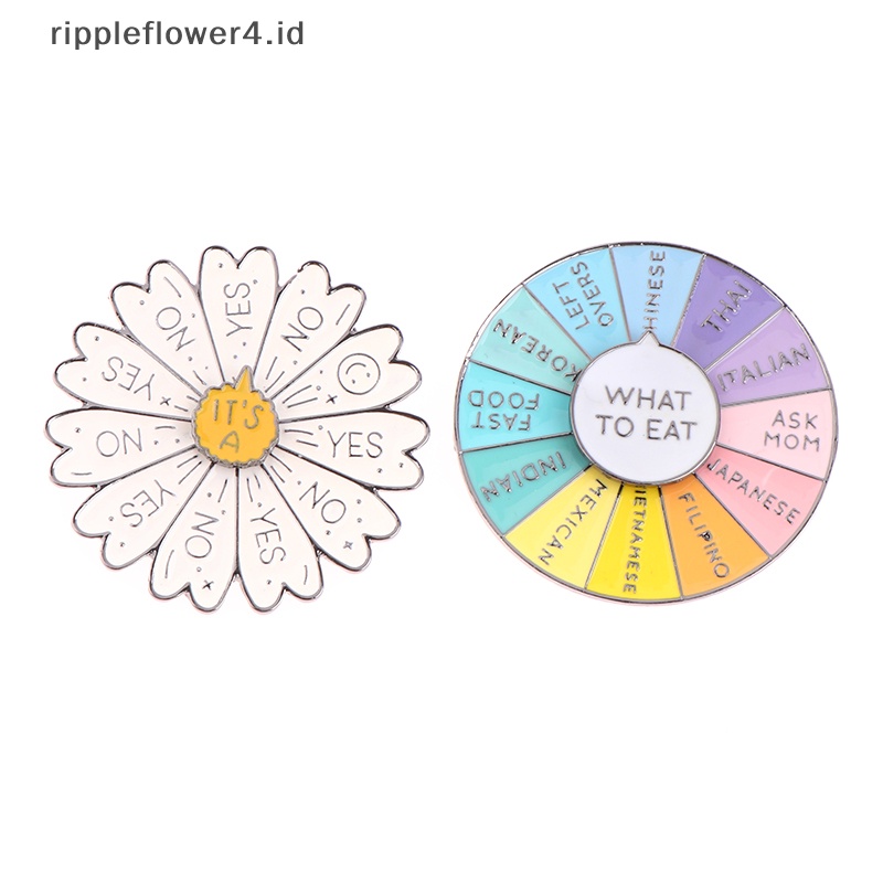 {rippleflower4.id} Apa Makan Berputar Geser Bergerak Bros Enamel Pin Bros Lencana Logam Kerah Pin Ini Bros Bunga Matahari Jaket Denim Perhiasan Aksesoris Hadiah~