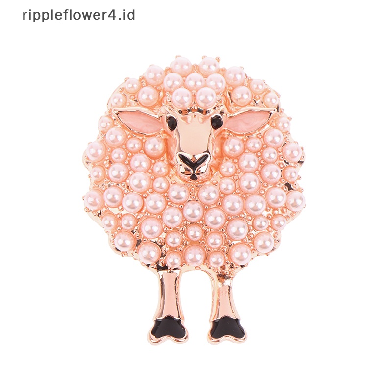 {rippleflower4.id} Bros Kartun Hewan Hias Mutiara Beruntung Indah Domba Bros Untuk Gadis Aksesoris Pesta Natal Hadiah Perhiasan Alloy Bros~