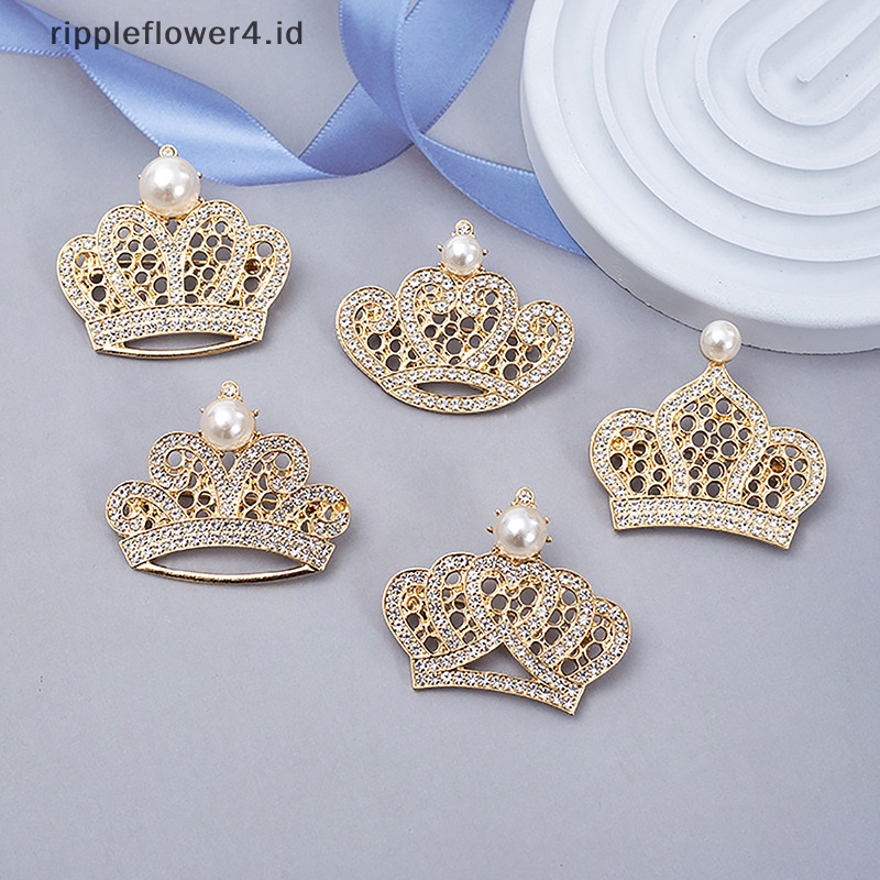 {rippleflower4.id} Bros Mahkota Fashion Warna Emas Dan Perak Berlian Imitasi Korsase Pin Gaun Dekorasi Syal Gesper Aksesoris Untuk Perhiasan Wanita~
