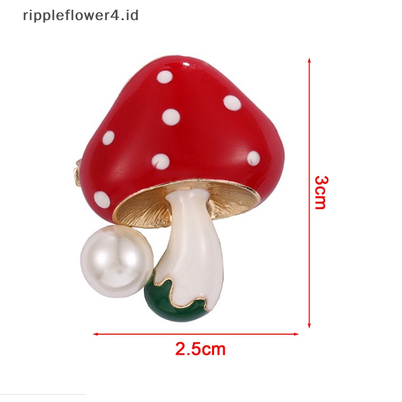 {rippleflower4.id} Pin Enamel Jamur Bros Custom Lucu Tanaman Bros Kerah Pin Kartun Lucu~