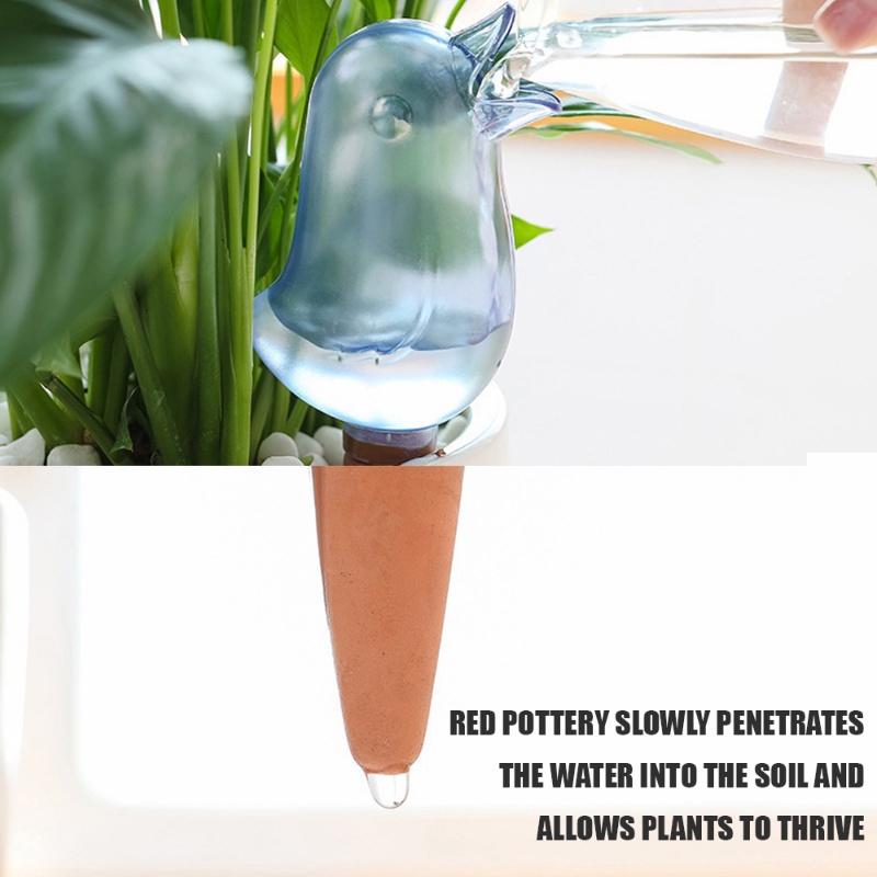 2warna Dripper Air Otomatis Tipe Plug-In Bentuk Burung/ Tanaman Portable Bunga Self Watering Indoor Taman Irigasi Gadget