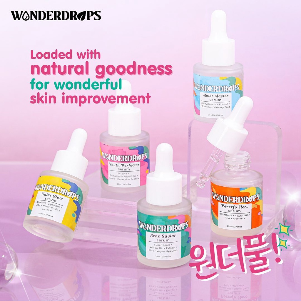 ★ BB ★ Wonderdrops Serum Series 20ml - Serum Wajah - Nutri Glow - Moist Master - Acne Savior - Youth Perfector - Porexfo Hero