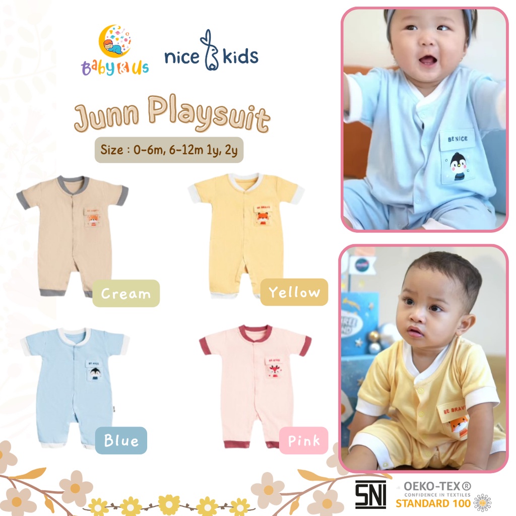 Nice Kids Playsuit - Junn Playsuit Baby New Born 0-2 tahun