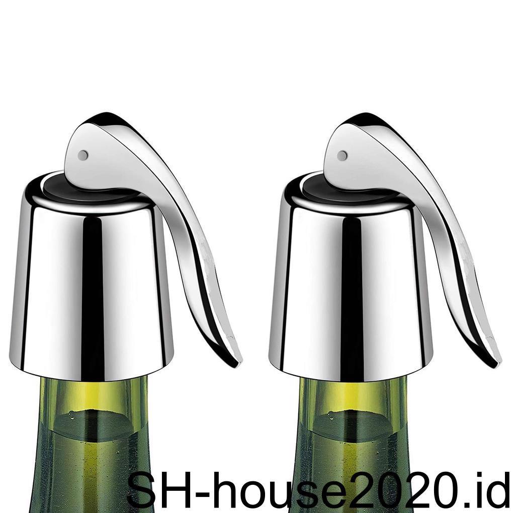 2 Pcs Wine Bottle Stopper Rumah Wadah Cairan Reusable Vacuum Sealed Bottles Plug Sealing Cover Penutup Wadah Penutup