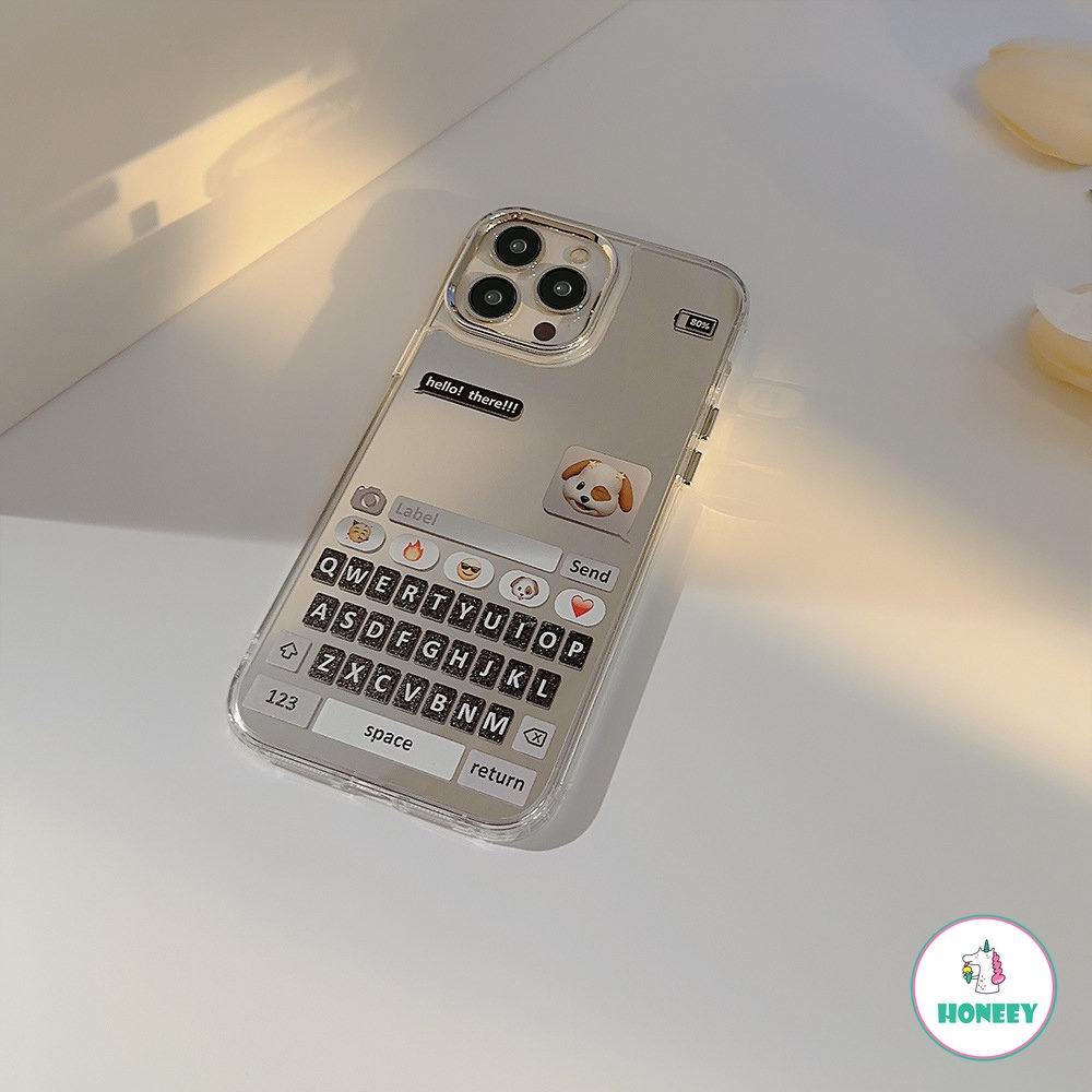 Casing Ponsel Anjing Keyboard Cermin Electroplated Kompatibel Untuk iphone 14 Pro 13 12 Pro Max11 TPU Case Cover Produk Baru