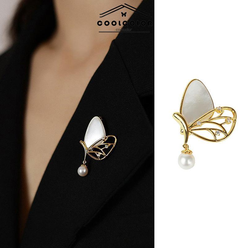 COD❤️Bros kupu-kupu Pin Mutiara Aksesori Peniti Jas Wanita- cl