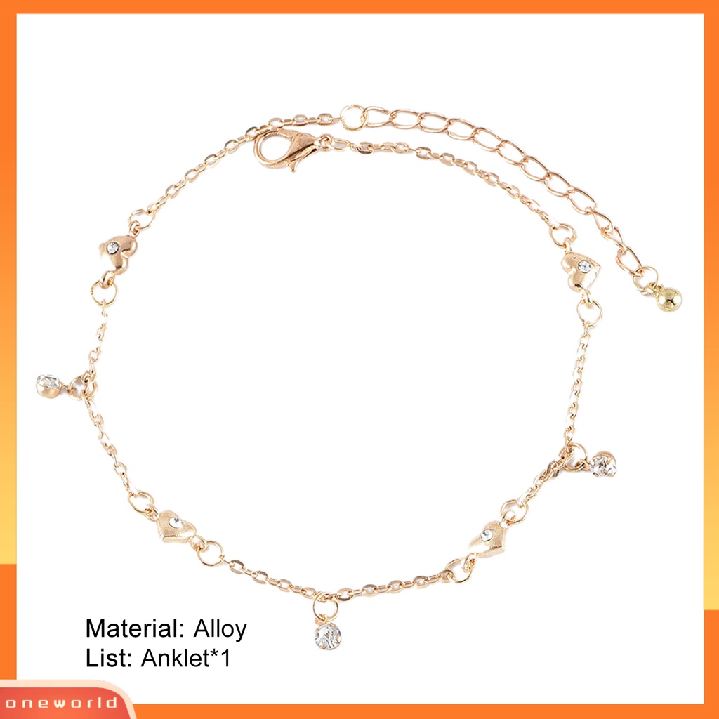 [WOD] Wanita All-match Kupu-Kupu Kecil Hati Berlapis Ganda Gelang Kaki Perhiasan