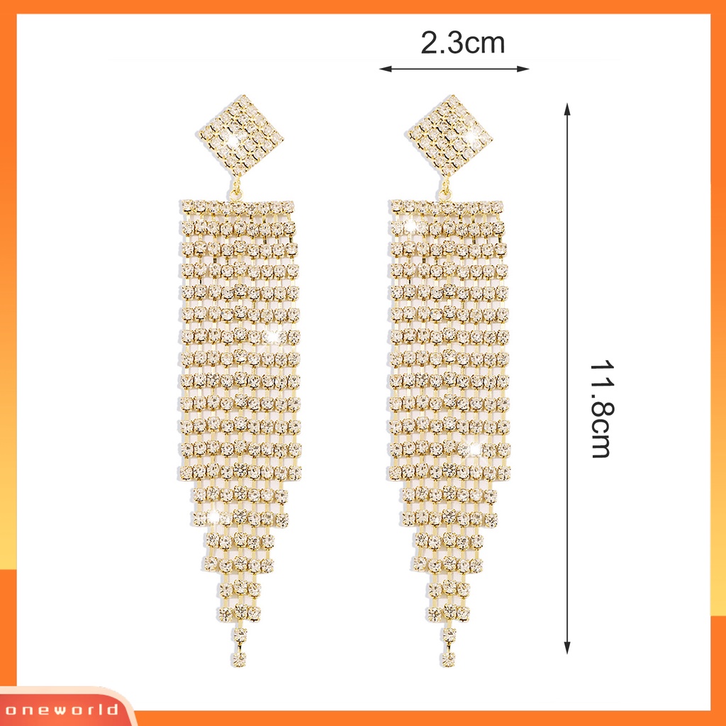 [WOD] 1pasang Anting Drop Wanita Semua Pertandingan Mengkilap Sehari-Hari Memakai Anting Rumbai Berlian Imitasi Gaya Bohemian Ringan Untuk Pacaran