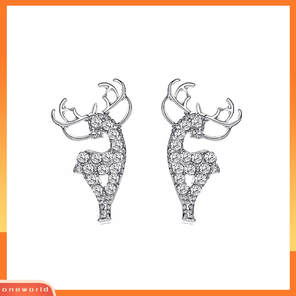 [WOD] Wanita Modis Bentuk Elk Ear Stud Earrings Perhiasan Aksesori Hadiah Natal