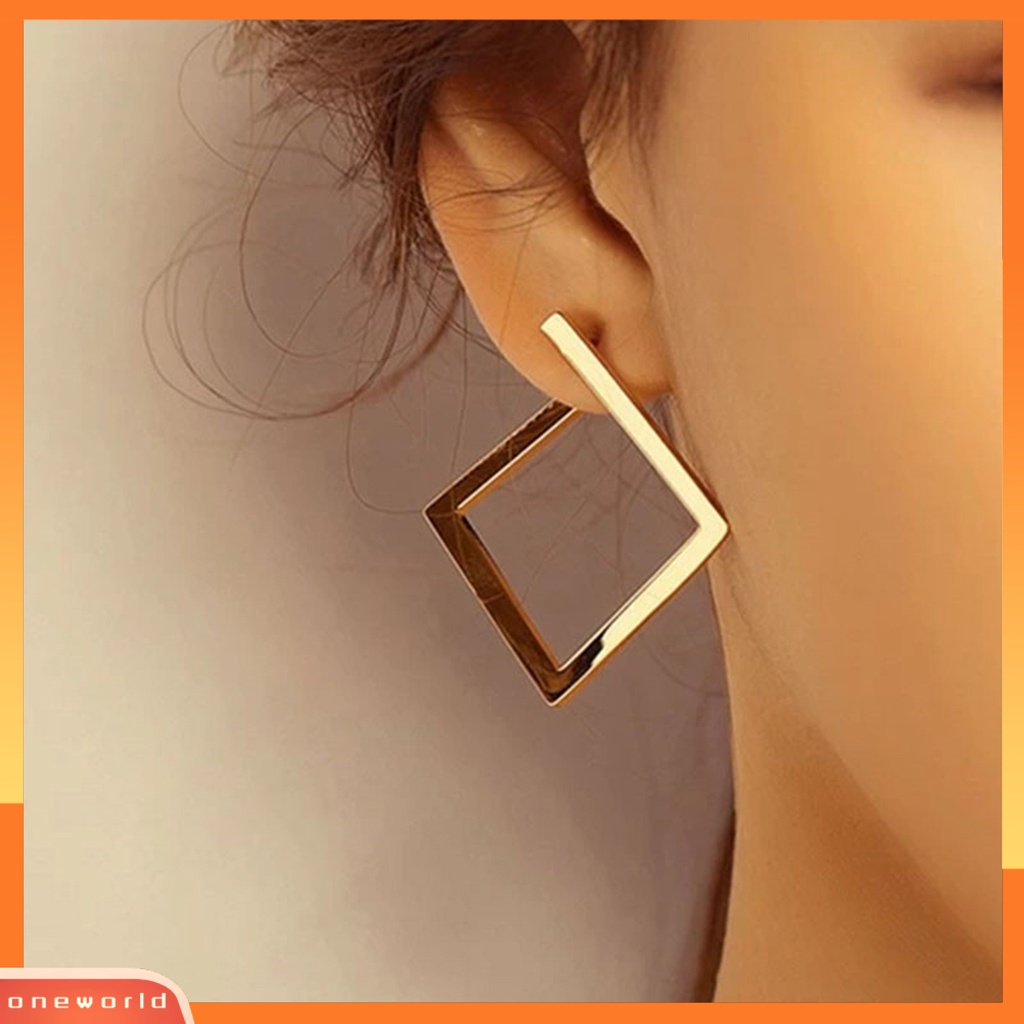 [WOD] 1pasang Anting Tusuk Berlebihan Tidak Teratur Wanita Minimalis Square Drop Earrings Hiasan Perhiasan Untuk Pacaran