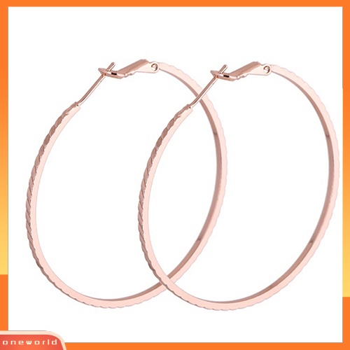 [WOD] Wanita Fashion Bulat Lingkaran Besar Hoop Besar Huggie Loop Earrings Perhiasan