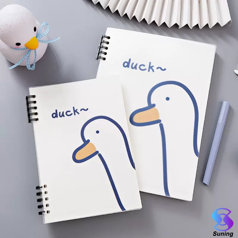 Buku Vivid Lose Leaf Binder A5 60 Halaman Warna PastelA5 Spiral Buku Bulk Coil Notebook Buku Pegangan Siswa Transparan Shell Cover Kartun Lucu Sederhana