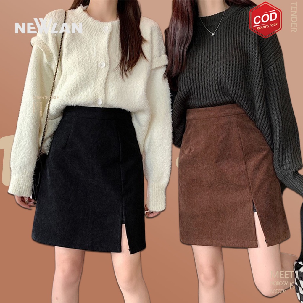 Newlan DQ011 Corduroy Velvet Skirt/Korean Women Skirt/Rok Pendek/Rok Beludru/Rok Velvet Alice Skirt/
