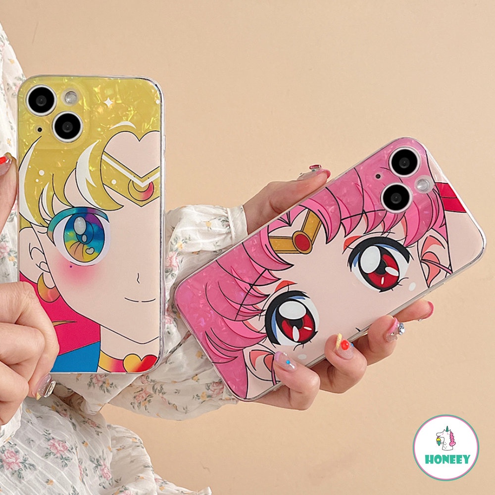 Kartun Anime Sailor Moon Case Untuk iPhone 14 Pro Max Casing Iphone13 12 Pro 11 Pro Max Fashion Shell Pola Penutup Belakang